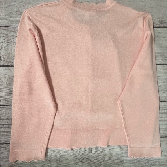 NorthStyle Scallop Trim Shrug, Shell Buttons, Ribbed Trim, Size Small - Picture 6 of 7